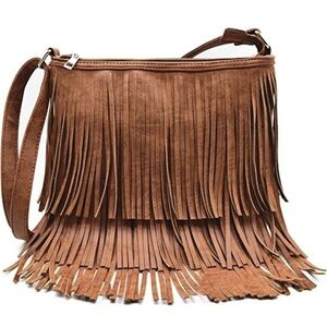 🆕COUNTRY Western Cowgirl Style Fringe Leather Cross Body Concealed Carry Purse